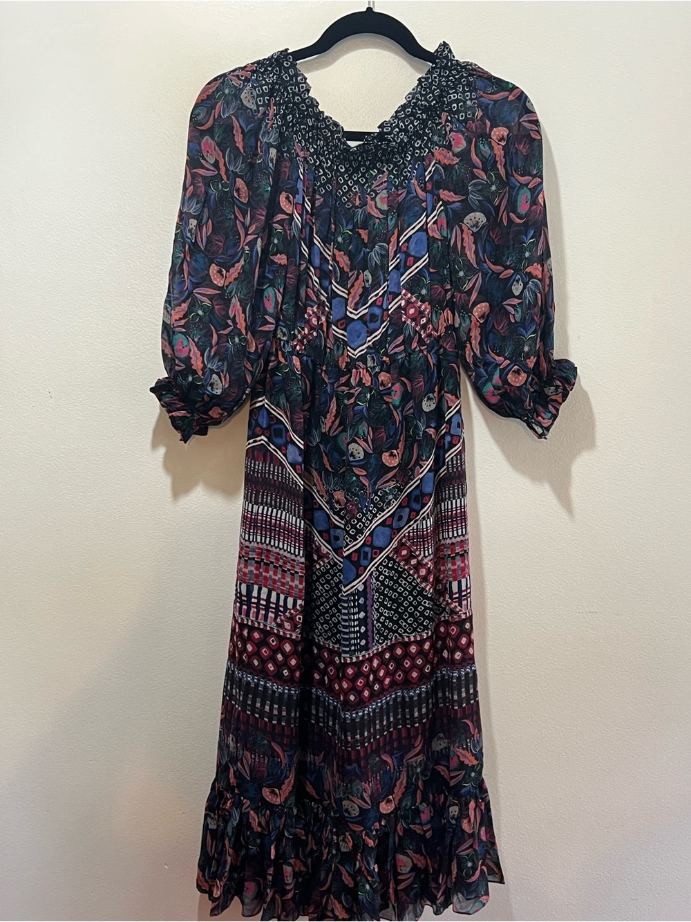 SALONI Elisa Sheer Silk Georgette Dress